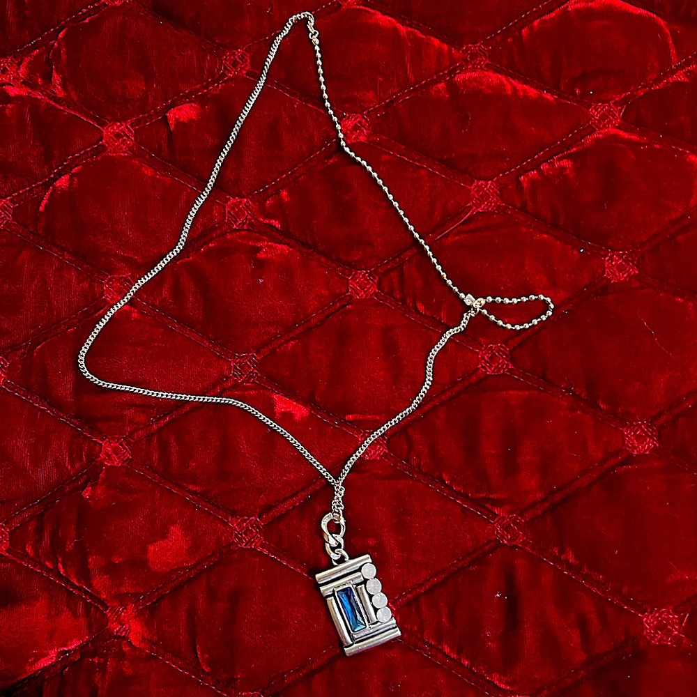 Custom jewelry silver geometric pendant.